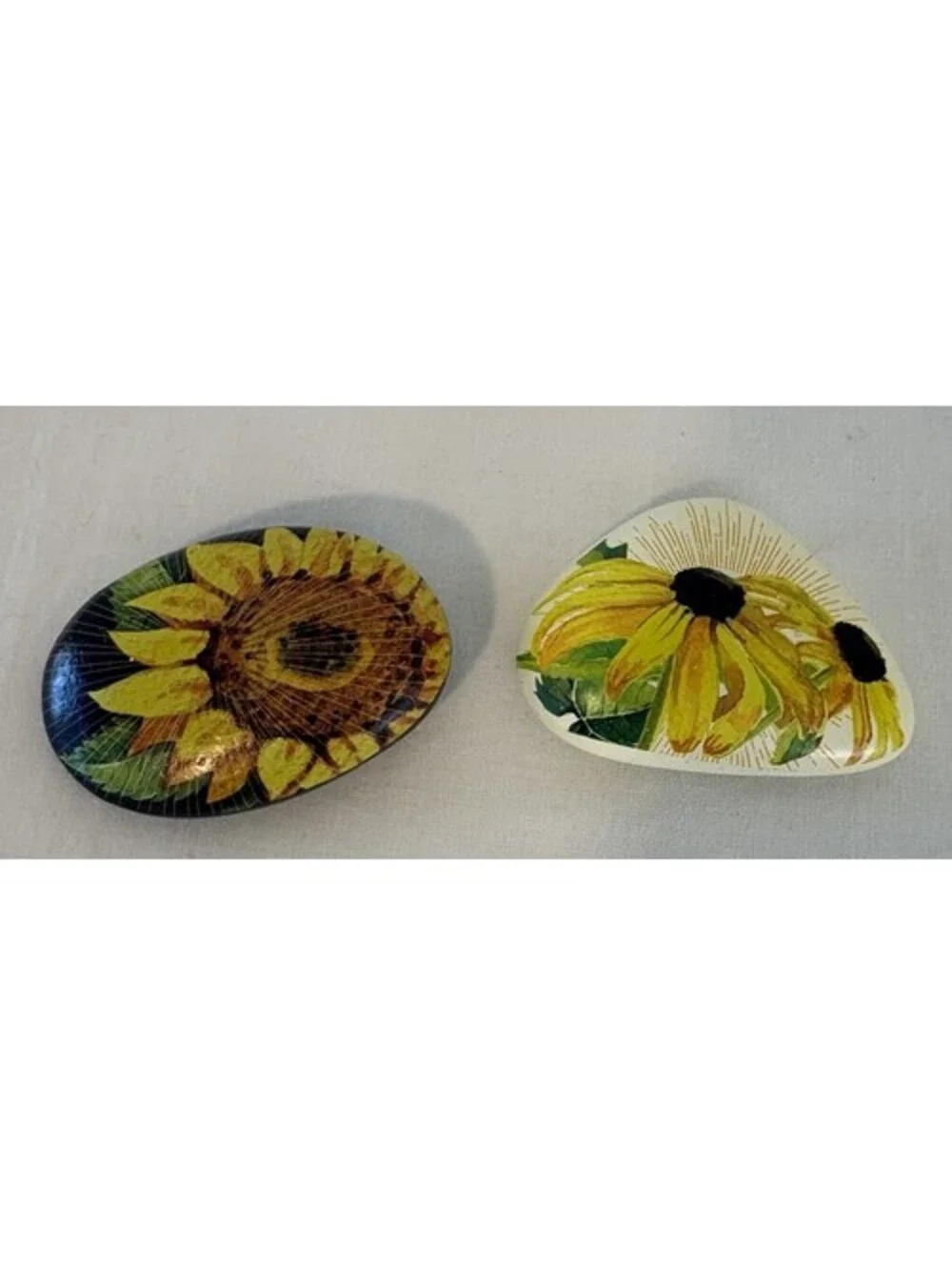 Gantz Pebble Garden Sunflower & Black Eye Susan Stone Figures Set Of 2